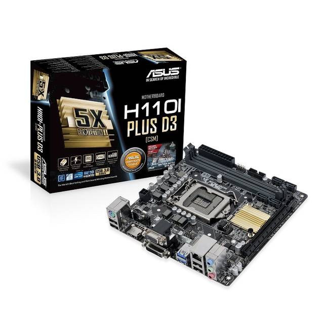 Asus H110I-PLUS D3/CSM LGA1151/ Intel H110/ DDR3/ SATA3&USB3.0/ A&GbE/ Mini-ITX Motherboard