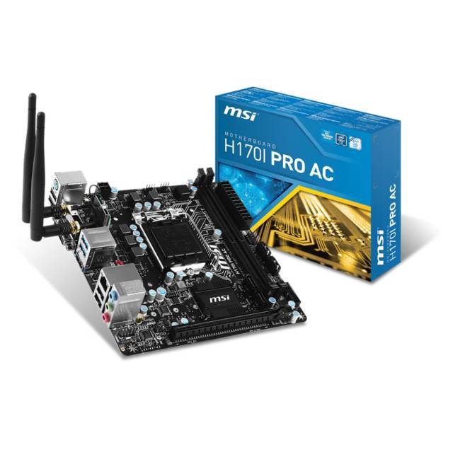 MSI H170I PRO AC LGA1151/ Intel H170/ DDR4/ SATA3&USB3.1/ M.2/ Wifi/ A&GbE/ Mini-ITX Motherboard