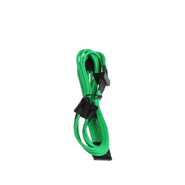 Bitfenix Alchemy Multisleeved 20cm 4Pin Molex Male to 4x SATA Power Adapter Cable (Green)