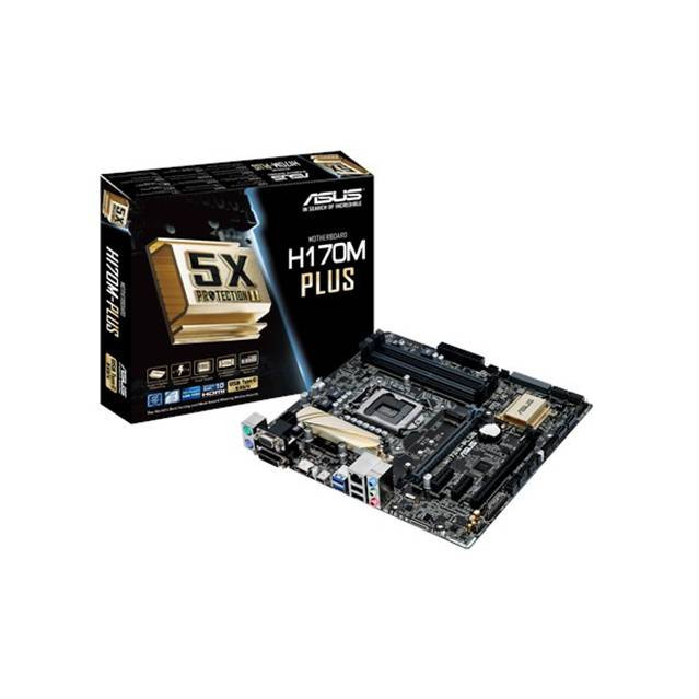 Asus H170M-PLUS/CSM LGA1151/ Intel H170/ DDR4/ CrossFireX/ SATA3&USB3.0/ M.2&SATA Express/ A&GbE/ MicroATX Motherboard