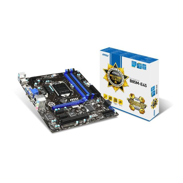 MSI B85M-E45 LGA1150/ Intel B85/ DDR3/ SATA3&USB3.0/ A&GbE/ MicroATX Motherboard