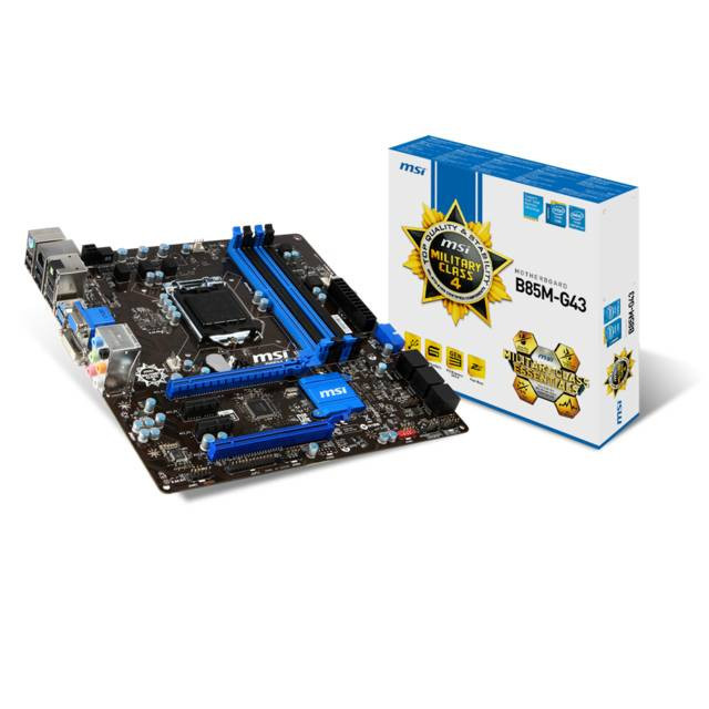MSI B85M-G43 LGA1150/ Intel B85/ DDR3/ CrossFireX/ SATA3&USB3.0/ A&GbE/ MicroATX Motherboard