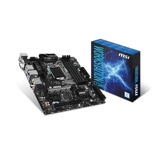 MSI C236M WORKSTATION Intel C236 LGA 1151 (Socket H4) Micro ATX server/workstation motherboard