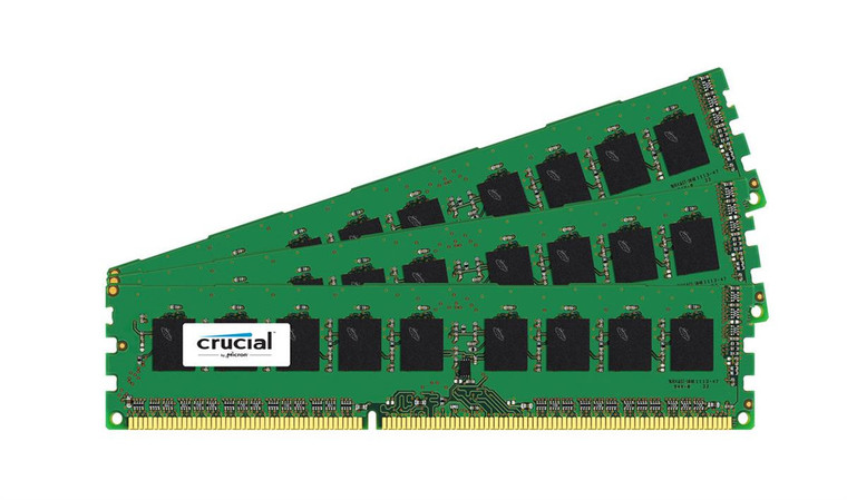 Part No: CT5550087 - Crucial 6GB Kit (3 X 2GB) PC3-8500 DDR3-1066MHz ECC Unbuffered CL7 240-Pin DIMM Memory for Supermicro SuperServer 6027TR-DTRF+