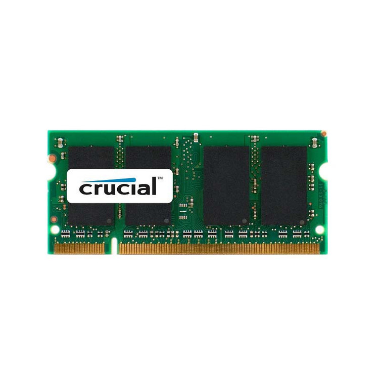 Part No: CT12864AC800.M8FE - Crucial 1GB PC2-6400 DDR2-800MHz non-ECC Unbuffered CL-6 128M x 64 200-Pin SODIMM Memory Module