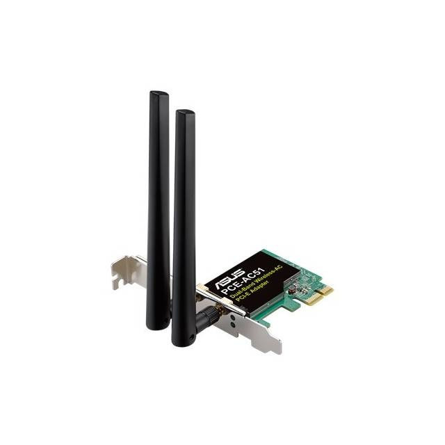 Asus PCE-AC51/ Wireless AC750 PCIe Adapter Card for Dual-Band 2x2 802.11AC WiFi