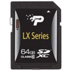 Patriot LX Series 64GB Secure Digital Extended Capacity (SDXC) Flash Card Class 10 , model# PSF64GSDXC10