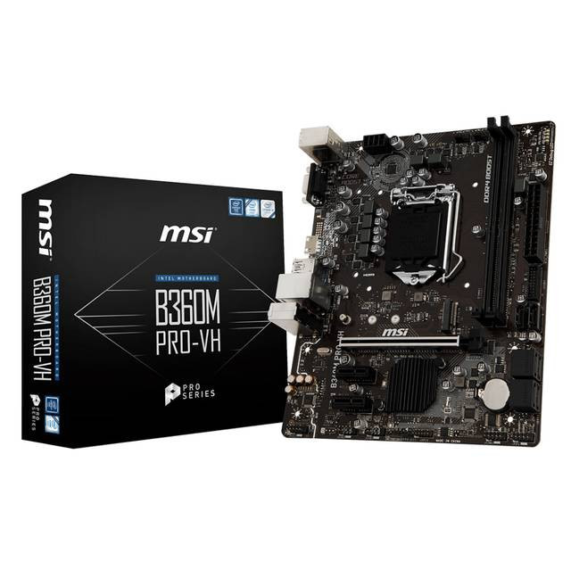 MSI B360M PRO-VH LGA1151/ Intel B360/ DDR4/ SATA3&USB3.1/M.2/ A&GbE/ MicroATX Motherboard