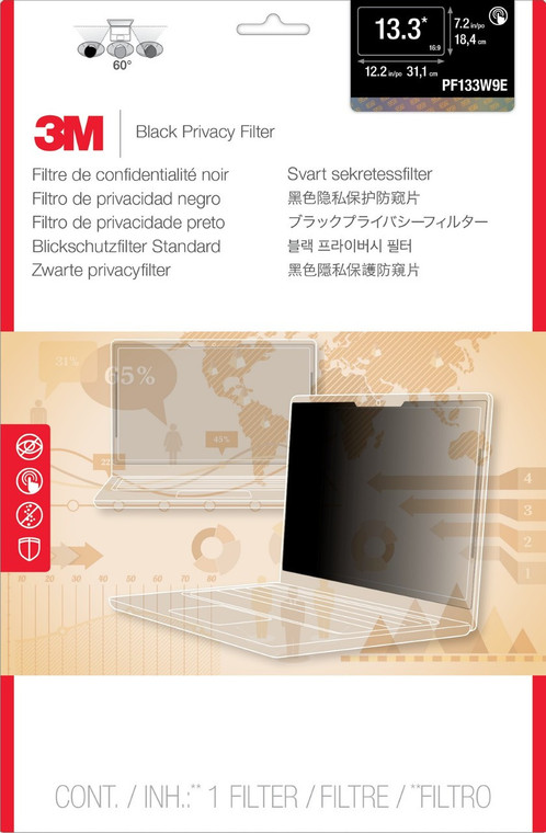 3M PF133W9E 13.3" Notebook Frameless display privacy filter