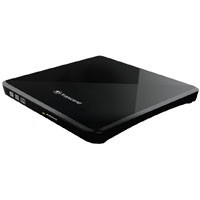 Transcend 8x Extra Slim Portable DVD Writer Optical Drive - Black