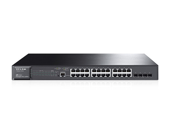 TP-LINK T2600G-28MPS Managed network switch L2 Power over Ethernet (PoE) Black network switch