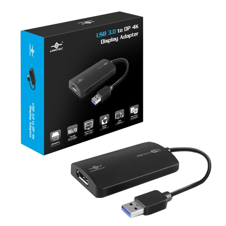 Vantec USB 3.0 to DisplayPort 4K Adapter - DisplayLink Certified