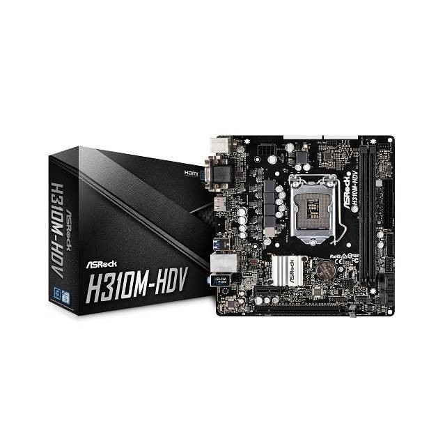 ASRock H310M-HDV LGA1151/ Intel H310/ DDR4/ SATA3&USB3.1/ A&GbE/ MicroATX Motherboard