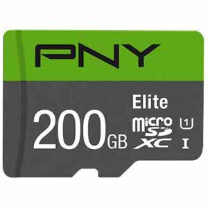 PNY Elite 200GB microSDXC Card with Adapter -UHS-I, U1, Up to 85MB/S