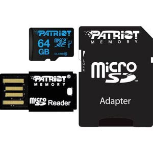 Patriot Instamobile, MicroSDHC/MicroSDXC Card with USB Reader and Adapter