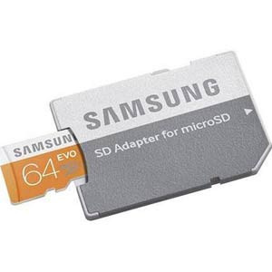 Samsung 64GB EVO Class 10 UHS-1 Micro SDHC up to 48MB/s with Adapter