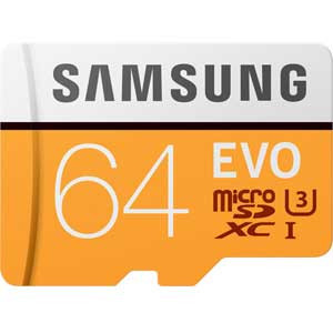 Samsung MicroSDXC EVO Memory Card w/ Adapter 64GB