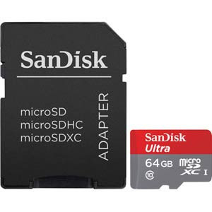 SanDisk 64GB Ultra UHS-I microSDXC Memory Card (Class 10)