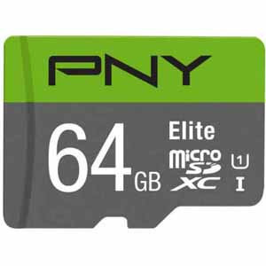 PNY Elite microSDXC Card CL 10 85MB/s with Adapter, 64GB