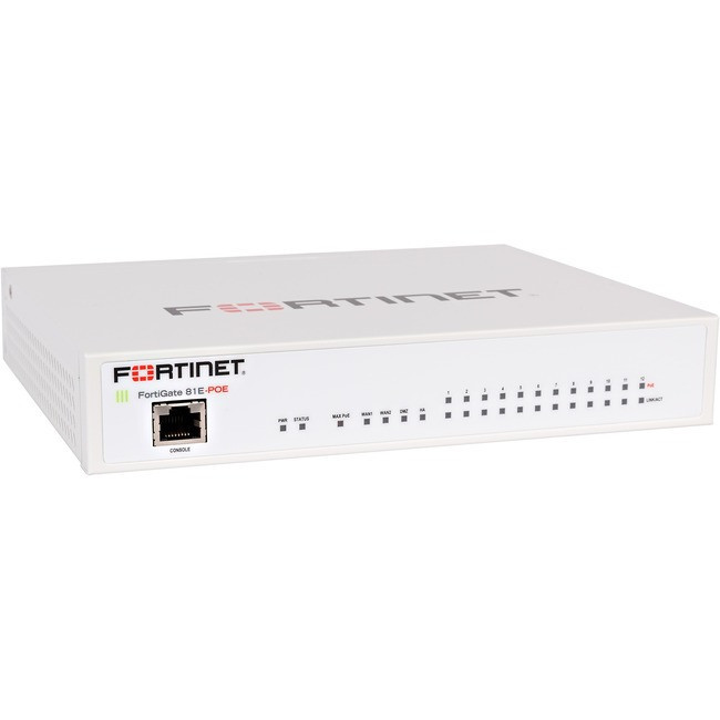 Fortinet FortiGate 81E-POE Network Security/Firewall Appliance - FG-81E-POE-BDL-988-12