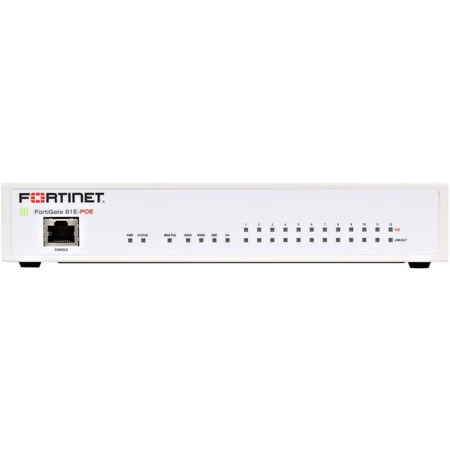 Fortinet FortiGate 81E-POE Network Security/Firewall Appliance - FG-81E-POE-BDL-874-12