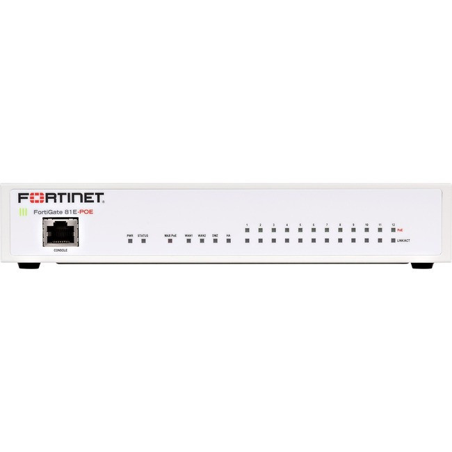 Fortinet FortiGate 81E-PoE Network Security/Firewall Appliance - FG-81E-POE-BDL-980-12