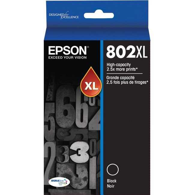Epson DURABrite Ultra 802XL Ink Cartridge - Black - T802XL120-S