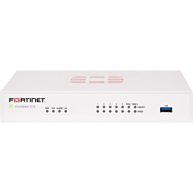 Fortinet FortiGate 51E Network Security/Firewall Appliance - FG-51E-BDL-988-12