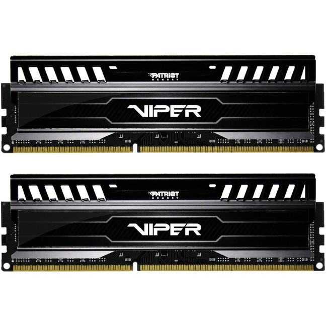 Patriot Memory Viper 3 Series, Black Mamba, DDR3 16GB (2 x 8GB) 1600MHz Dual Channel Kit - PV316G160C0K