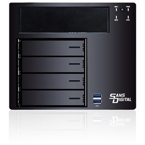 Sans Digital AN4L+BBKU - 64bit 4 Bay Backup Appliance Dual Gigabit NAS Server (Black) - KT-AN4L+BBKU
