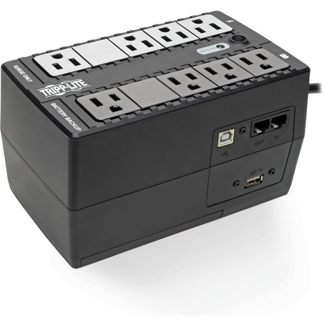 Tripp Lite 650VA 330W UPS Desktop Battery Back Up Compact 120V USB Charging - INTERNET650U1
