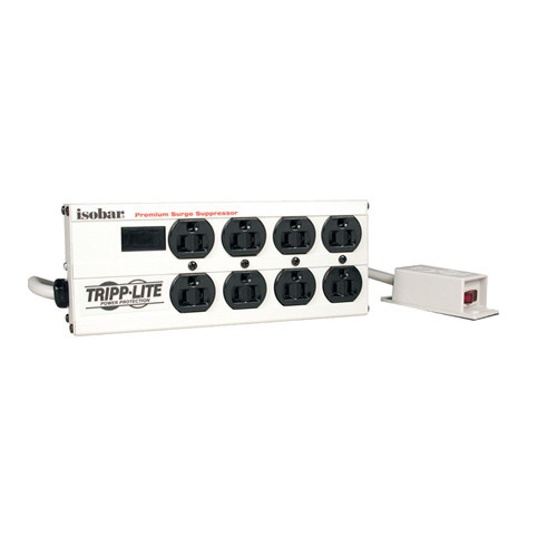 Tripp Lite Isobar Surge Protector Strip Metal 8 Outlet 12' Cord 3840 Joules - IBAR8-15RM