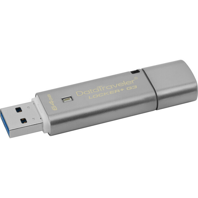 Kingston 64GB DataTraveler Locker+ G3 USB 3.0 Flash Drive - DTLPG3/64GB