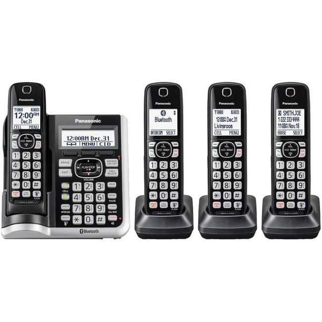 Panasonic Link2Cell KX-TGF57 Bluetooth/DECT 6.0 1.93 GHz Cordless Phone - Silver - KX-TGF574S