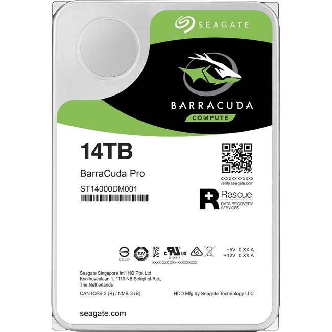 Seagate BarraCuda ST14000DM001 14 TB Hard Drive - 3.5" Internal - SATA (SATA/600) - ST14000DM001