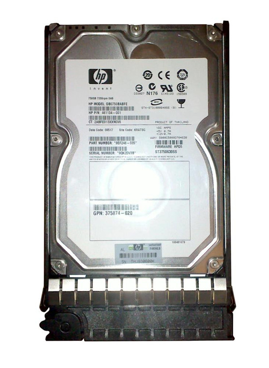 461134-001 - HP 750GB 7200RPM SAS 3GB/s 3.5-inch Hot Swappable Dual-Port Hard Drive