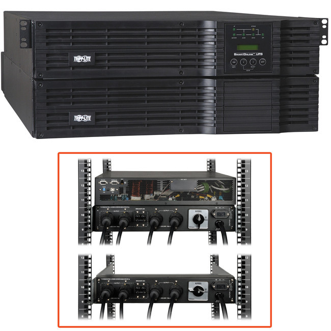 Tripp Lite UPS Smart Online 8000VA 5600W Rackmount 8kVA 120V-240V USB DB9 Manual Bypass Hot Swap - SU8000RT4U