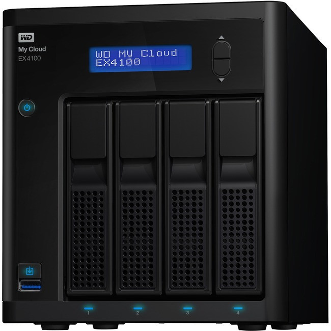 WD My Cloud Business Series EX4100, 24TB, 4-Bay Pre-configured NAS with Red&trade; Drives - WDBWZE0240KBK-NESN