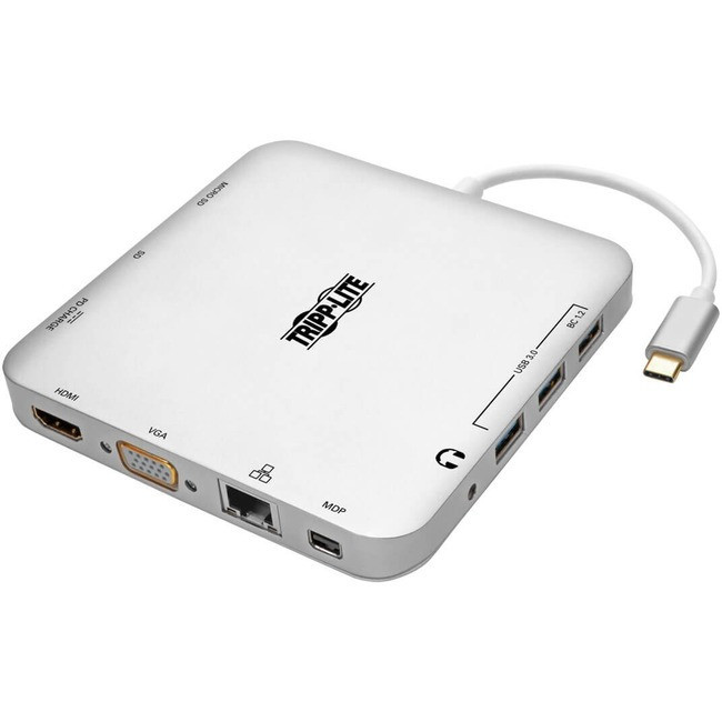 Tripp Lite USB C Docking Station w/ Hub mDP HDMI VGA GbE PD Charging 4K, USB-C, Type-C - U442-DOCK2-S