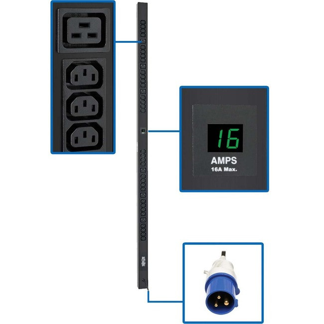 Tripp Lite PDU Metered 200V-240V 16A 32 C13; 6 C19 IEC309 Vertical 0URM - PDUMV16HV