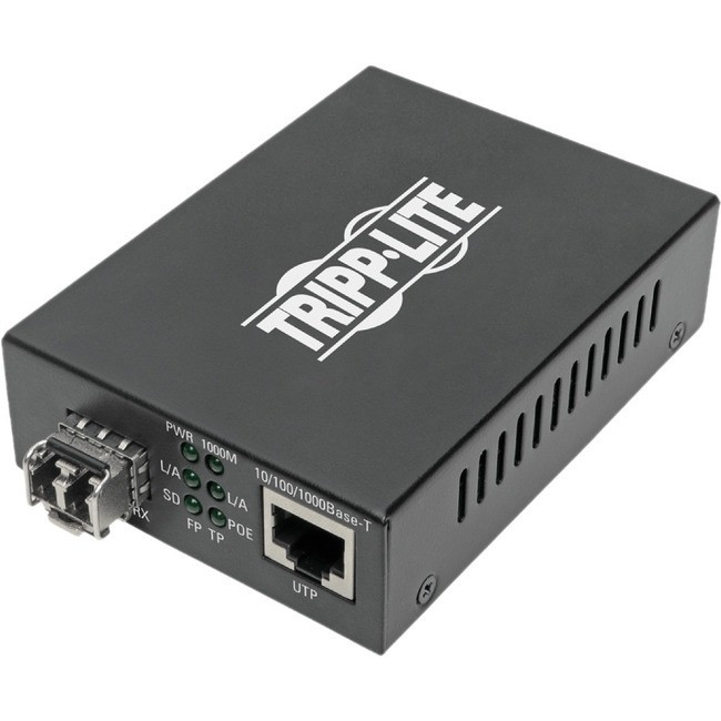 Tripp Lite LC Multimode Fiber to Gbe Media Converter POE+ 10/100/1000 550M - N785-P01-LC-MM1