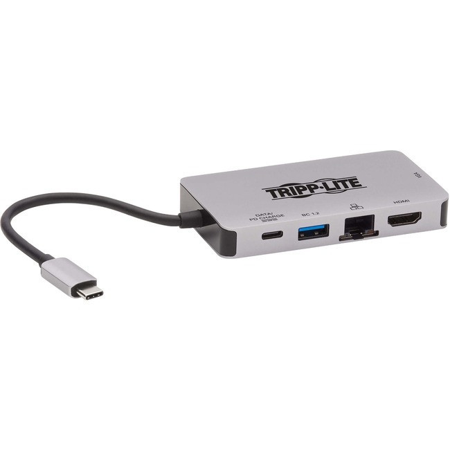 Tripp Lite USB C Docking Station 4k Hub HDMI VGA Gbe PD Charging Gray - U442-DOCK6-GY