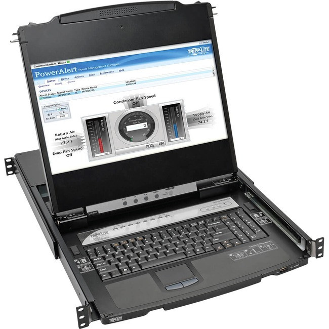 Tripp Lite 8-Port Rackmount Console HDMI KVM Switch 17" LCD IP Remote Access - B030-008-17-IP