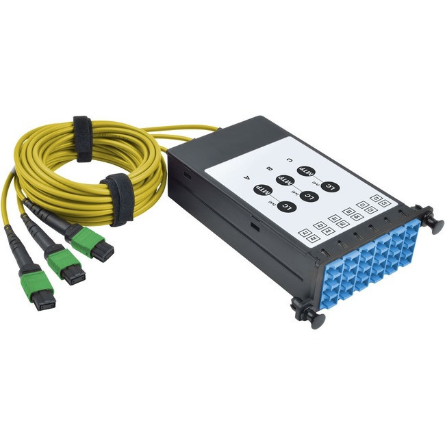 Tripp Lite 8.3/125 40GB -10GB Fiber Breakout Cassette MTP/MPO to 12 LC Dup - N482-3M8L12S-B