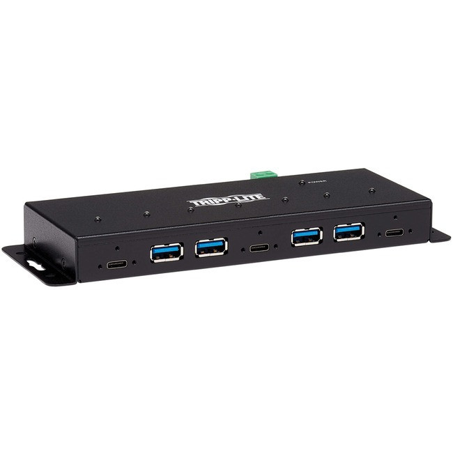Tripp Lite USB Hub 7-Port Industrial 4 USB-A & 3 C ESD Immunity Metal - U460-4A3C-IND