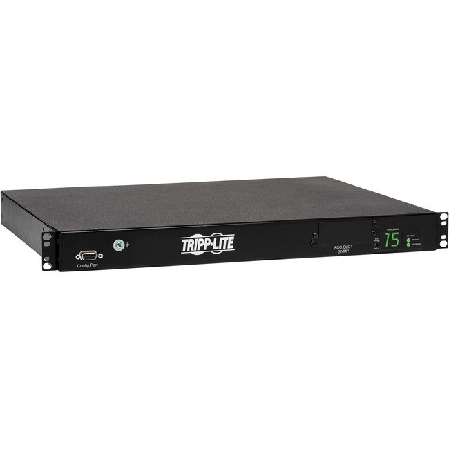 Tripp Lite PDU Metered ATS 2/2.4KW 200/240V 10 C13 2 C14 3.6M Cords 1URM - PDUMH15HVAT