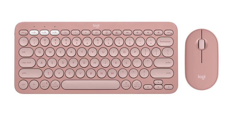 Logitech Pebble 2 Combo keyboard Mouse included Universal RF Wireless + Bluetooth QWERTY English Rose - 920-012199