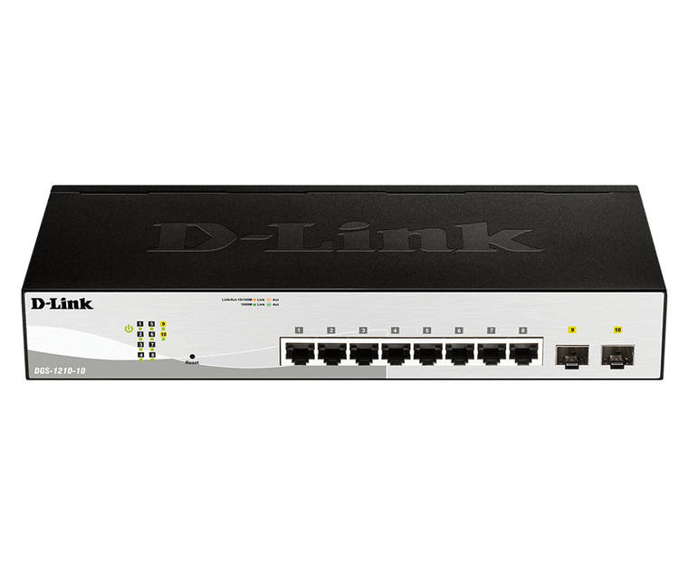 D-Link DGS-1210-10 network switch Managed L2 Gigabit Ethernet (10/100/1000) 1U Black, Gray