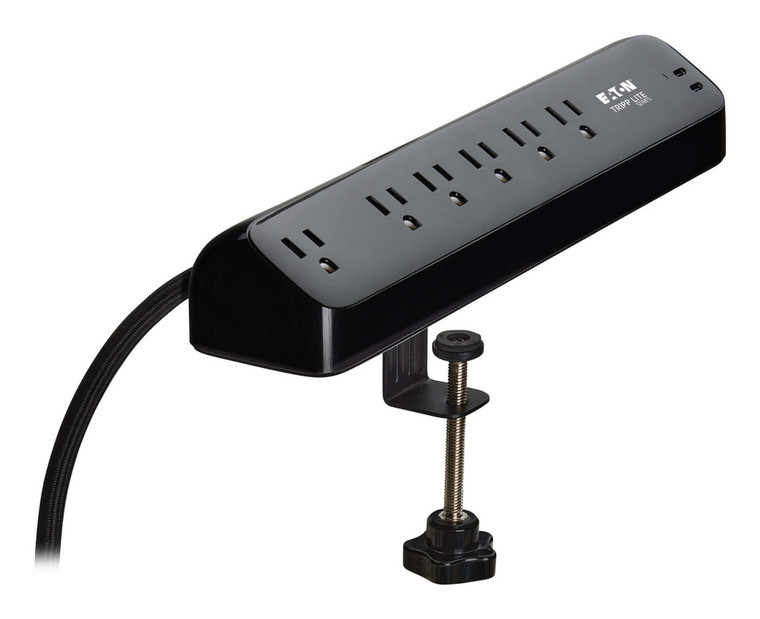 Eaton 6-OUT SURGE 2 USB-C 900J CLAMP Black 6 AC outlet(s) 120 V 393.7" (10 m) - TLP610U30CLAMPB