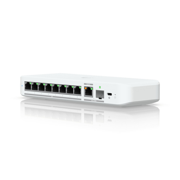 Ubiquiti UniFi Flex 2.5G Managed L2 2.5G Ethernet (100/1000/2500) Desktop/Wall-Mounting White - USW-FLEX-2.5G-8